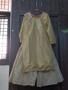 Real Mirror Work Sharara Set With Heavy Flair