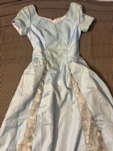Elegant Light Blue Butterfly Dress