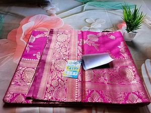 Vibrant Pink Silk Saree