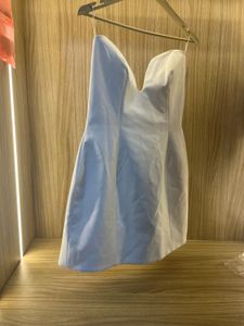 NEW ZARA Elegant White Strapless Mini Dress