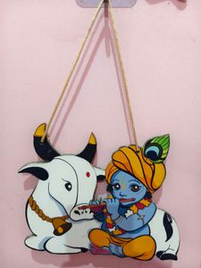 Cute Krishna Cow wall hanging