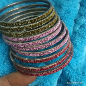 🔥🔥combo of three clr metal shining bangles