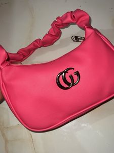 Chic Pink Ruched Handle Shoulder Bag