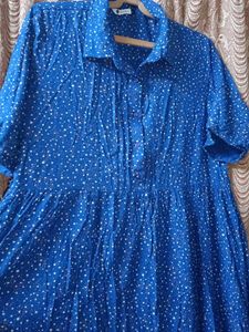 Blue Polka Dot maxi dress