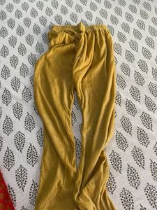Red Brocade Kurta with Golden Pants
