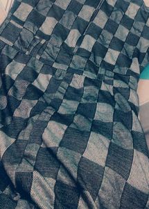 Grey-black Checkered Maxi Dress