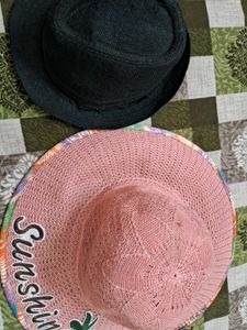 Stylish Pink &amp; Black Hats Set