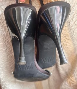 Zara Black Jeweled Heels - Size 37