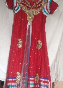 Diamond Work Net Double Layer Anarkali