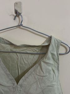 Light Green Sleeveless V-Neck Top