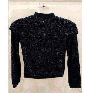 Shining Zipper Sweater For Women Length 18