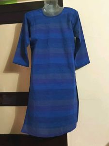 Blue Striped Top with Pearl Detail