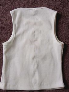 Cream Ribbed Sleeveless Top