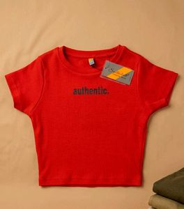Red Cropped Tee