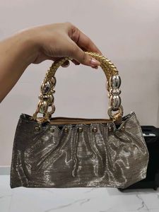 Elegant Silver Embellished Clutch