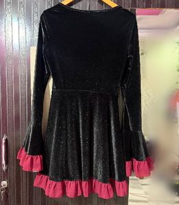 Gothic Velvet Dress with Bell Sleeves