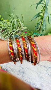 metal and colorful bangles