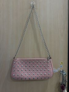 Miniso Upcyceled Pink Y2k Studded Shoulder Bag