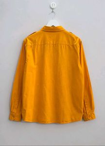 women Orange Button-Up Shirt