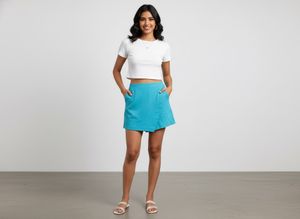 Stylish Blue Skort