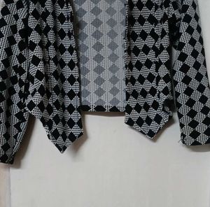 Black &amp; White stylish crop shrug
