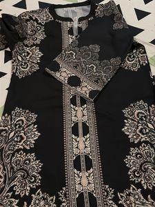Black &amp; White Printed Ethnic Skirt