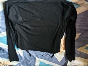 Black Tie-Front Cardigan