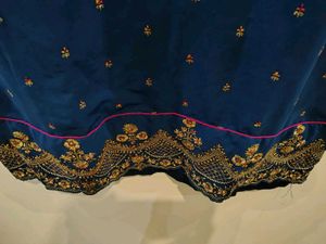 Beautiful Blue Kurta Set with Gold Embroidery