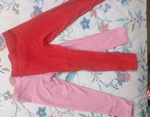 Girls Red &amp; Pink Leggings Set