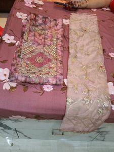 Elegant Party Wear Unstitched Three piece Set