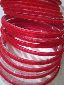 Red Velvet Glass Bangles