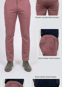 Men's Premium Mauve Pink Chinos / Slim Fit Trouser