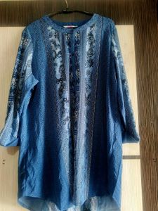 Blue Printed Ethnic Kurta