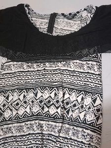 Black & White Patterned Jumpsuit Dress
