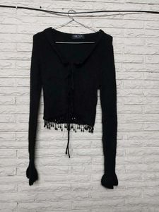 Alpaca Wool Cardigan With Beads