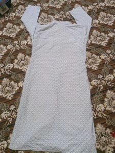 Elegant White Printed chicken kadai Kurta