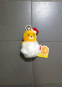 Cute Plush Keychain with Santa Hat
