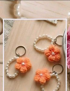 Handmade Crochet Flower Keychain