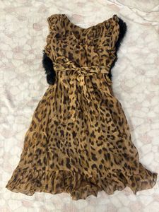 Chic Leopard Print faux Dress