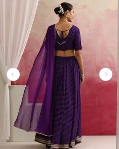 Vibrant Purple Polka Dot Lehenga Choli Set