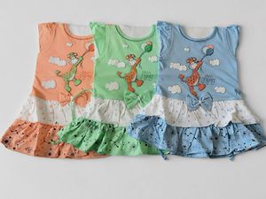 Cute Giraffe Print Baby Dresses 3 combo set