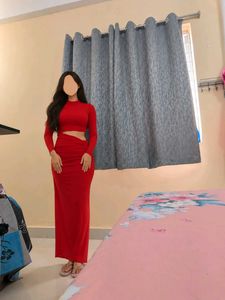 ❤️Red Bodycon Maxi Dress | Worn Once | Size XS/M