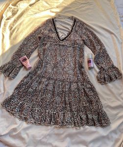 Boho Floral Print Tiered Mini Dress