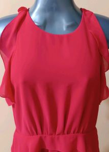 pink korean dress for college girls