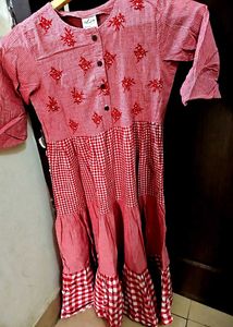 Utsa Westside Gingham Embroidered dress