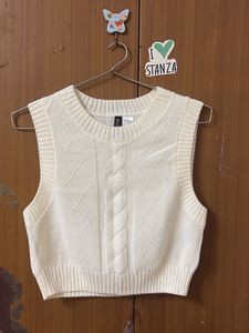 Cream Cable Knit Vest