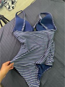 Blue &amp; White Striped bodysuit