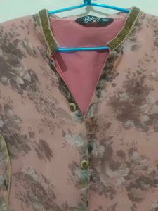 Elegant Pink Floral Kurta Set