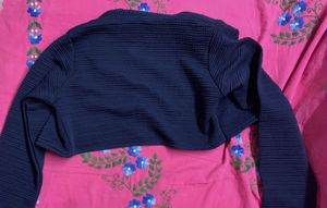 Navy Cropped Jacket