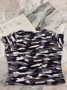 Camouflage Print T-Shirt crop top